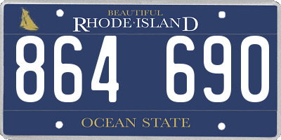 RI license plate 864690