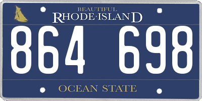 RI license plate 864698