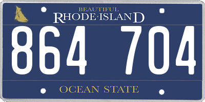 RI license plate 864704