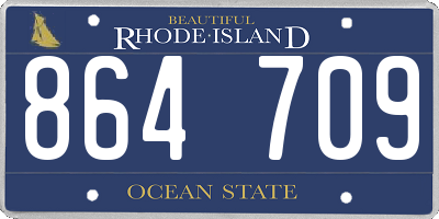 RI license plate 864709