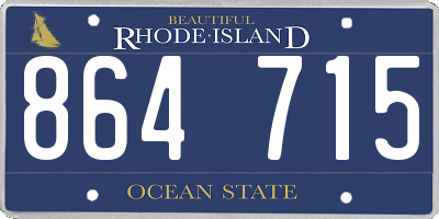 RI license plate 864715