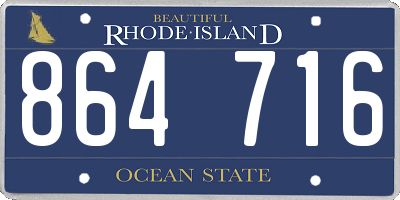 RI license plate 864716