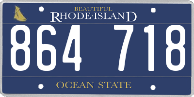 RI license plate 864718
