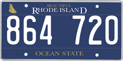 RI license plate 864720