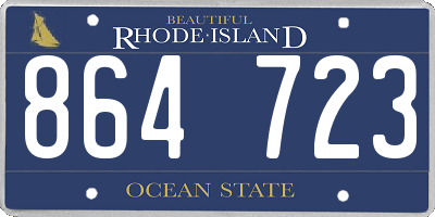 RI license plate 864723