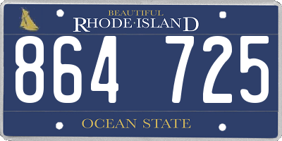 RI license plate 864725
