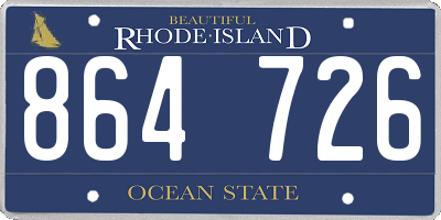 RI license plate 864726