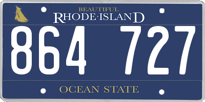 RI license plate 864727