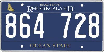 RI license plate 864728