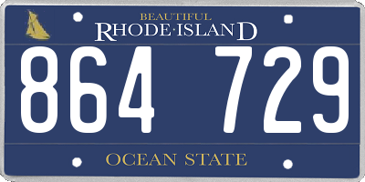RI license plate 864729