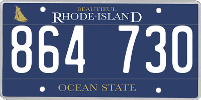 RI license plate 864730