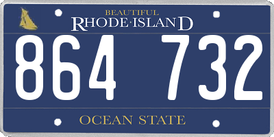 RI license plate 864732