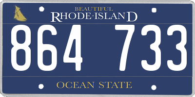 RI license plate 864733