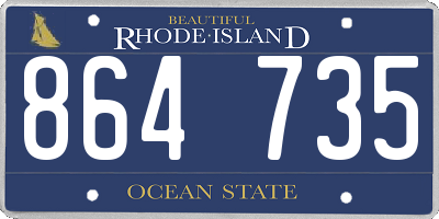 RI license plate 864735