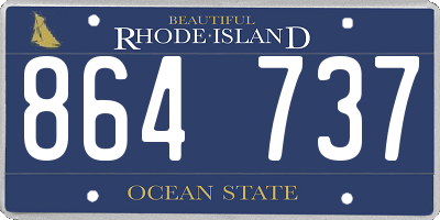 RI license plate 864737