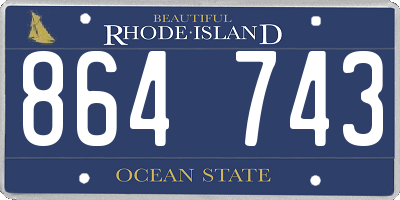 RI license plate 864743