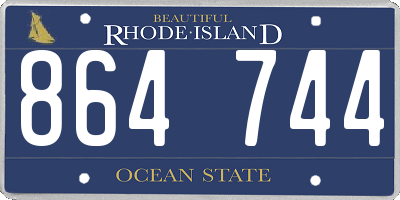 RI license plate 864744