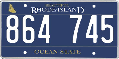 RI license plate 864745