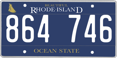 RI license plate 864746