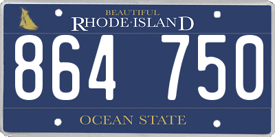 RI license plate 864750