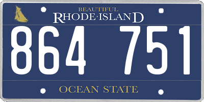 RI license plate 864751