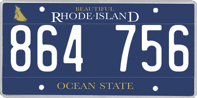 RI license plate 864756