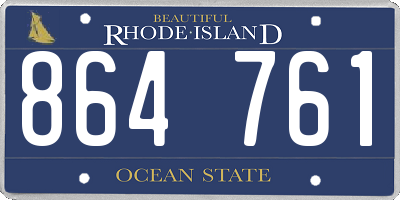 RI license plate 864761