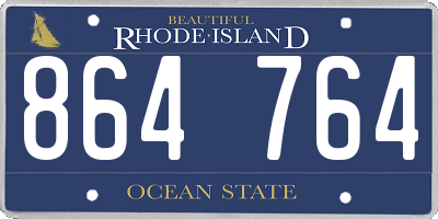 RI license plate 864764