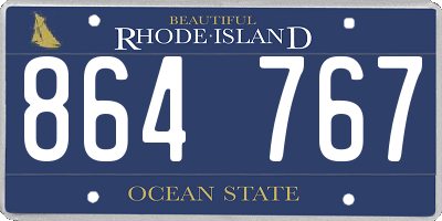 RI license plate 864767