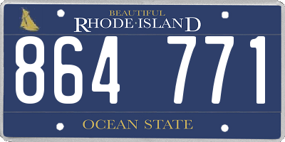 RI license plate 864771