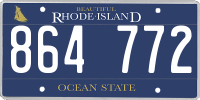 RI license plate 864772