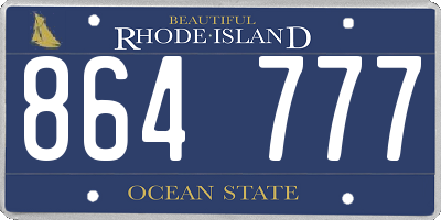 RI license plate 864777