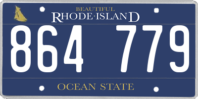 RI license plate 864779