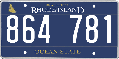 RI license plate 864781