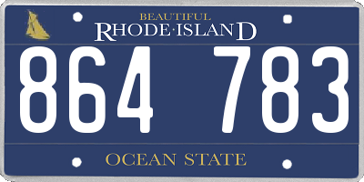 RI license plate 864783