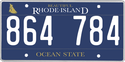 RI license plate 864784