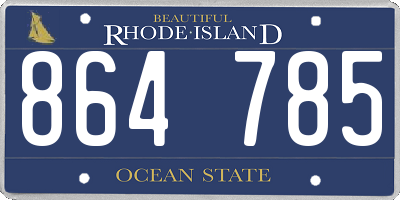 RI license plate 864785