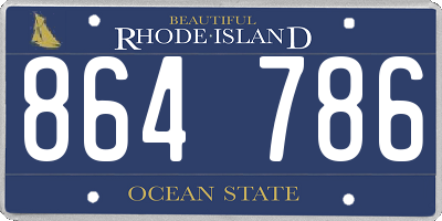 RI license plate 864786