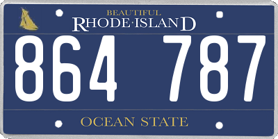 RI license plate 864787