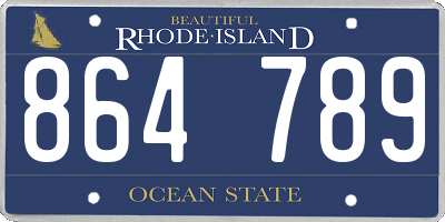 RI license plate 864789