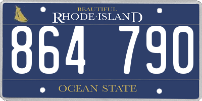 RI license plate 864790
