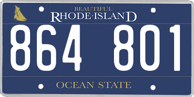 RI license plate 864801