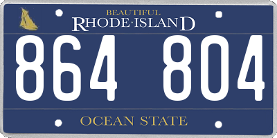 RI license plate 864804