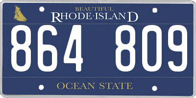 RI license plate 864809