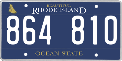 RI license plate 864810