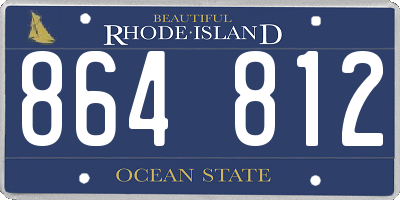 RI license plate 864812