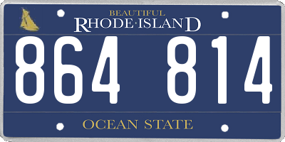 RI license plate 864814