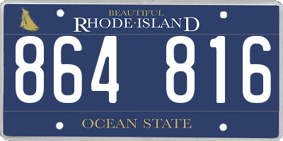 RI license plate 864816