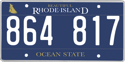 RI license plate 864817