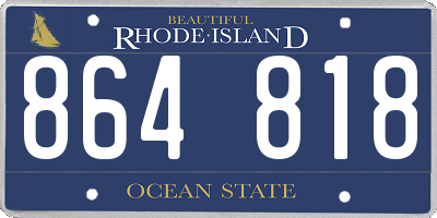 RI license plate 864818